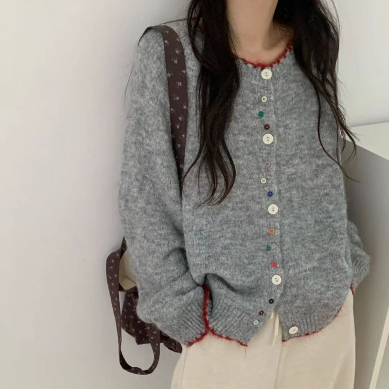 Damen Cardigan Kuschelig Bunt Leger