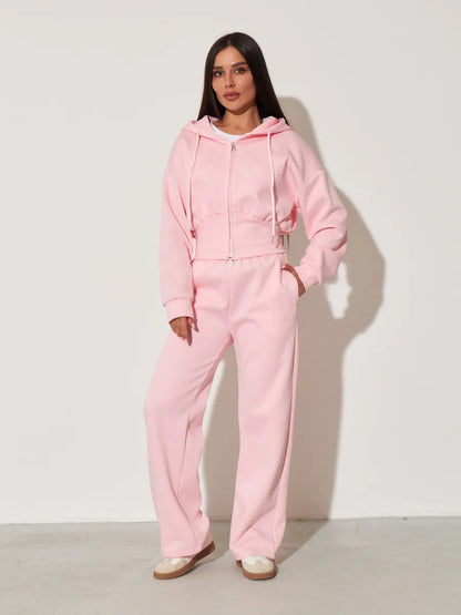 Damen Kapuzenoberteil und Sweatpants-Set Hochwerder Bund