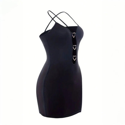 Damen Minikleid Herzförmige Ausschnitte Feine Träger