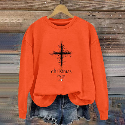 Damen Sweatshirt Christliches Motiv Weiches Innenfutter Eveloria