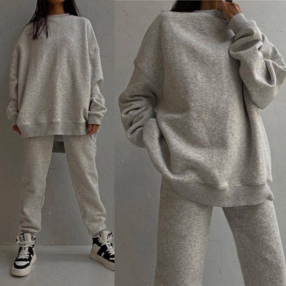 Damen Fleece-Loungewear-Set Weite Passform Eveloria
