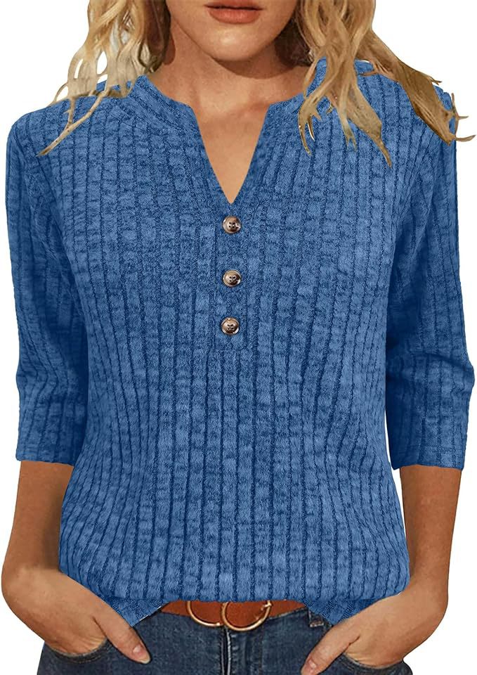 Damen Strickpullover Rippenmuster mit Knopfverschluss Anthrazit