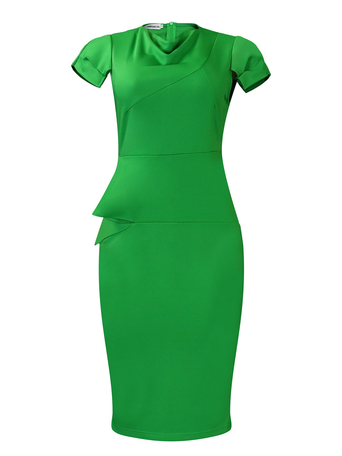 Damen Etuikleid Modernes Drapierungs-Design Raffinierter Saum Eveloria