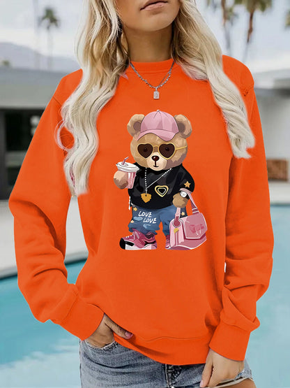 Damen Sweatshirt Cartoon Bär Motiv Eveloria