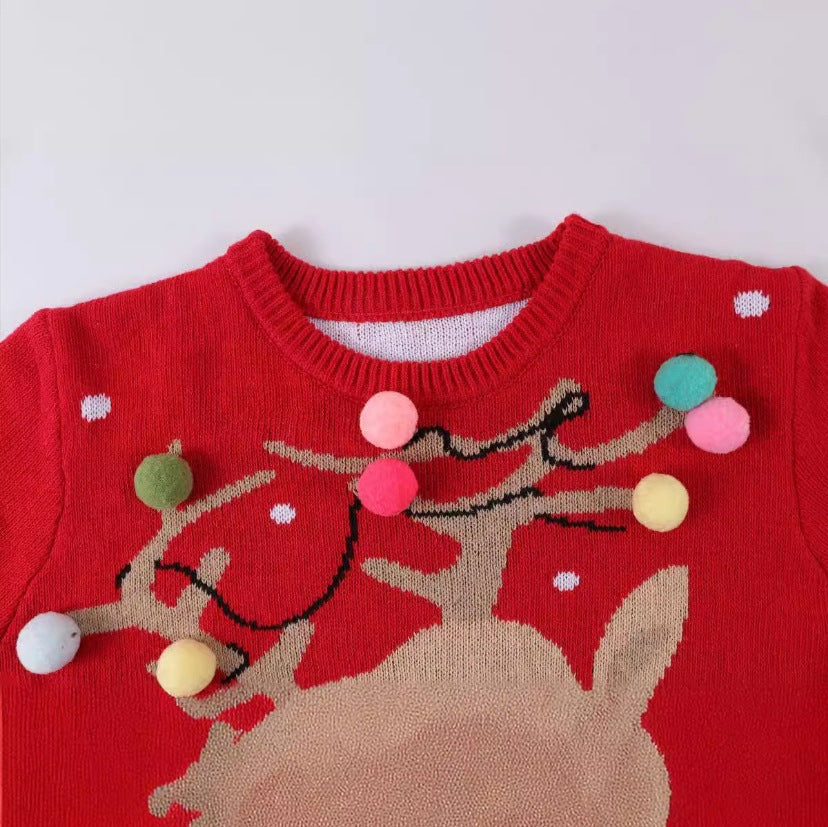 Weihnachtspullover 3D Rentier Motiv - Eveloria