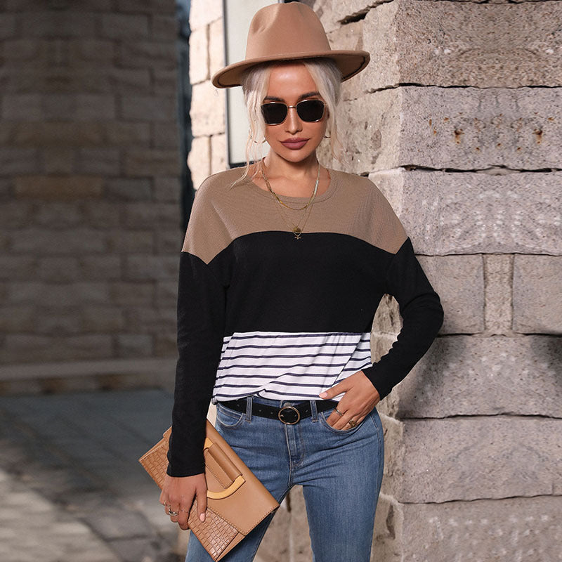 Damen Strickpullover Gestreift Modern Eveloria