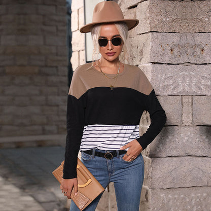 Damen Strickpullover Gestreift Modern Eveloria