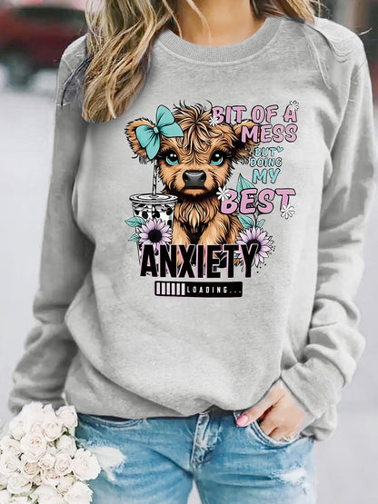 Damen Sweatshirt Hundedesign Weiss