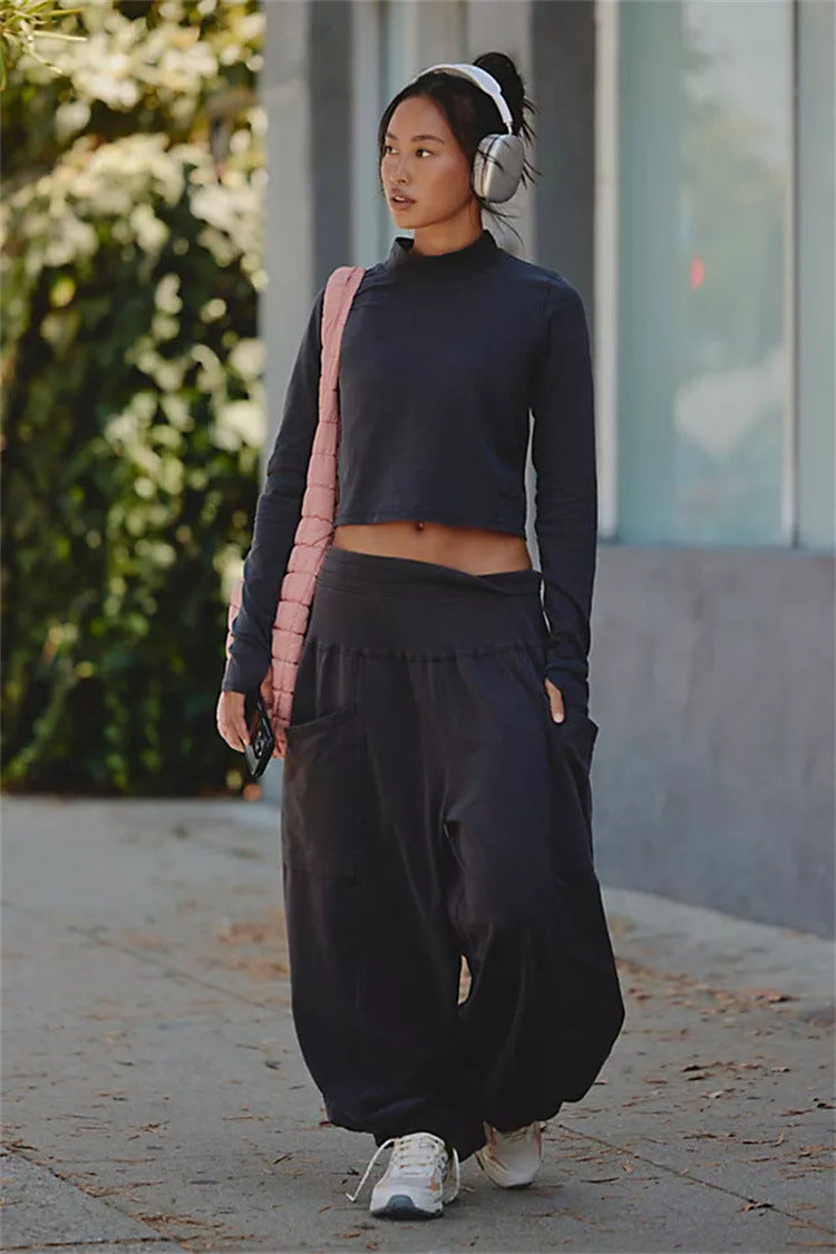 Damen Set Langärmliges Oberteil und weite Hose Eveloria