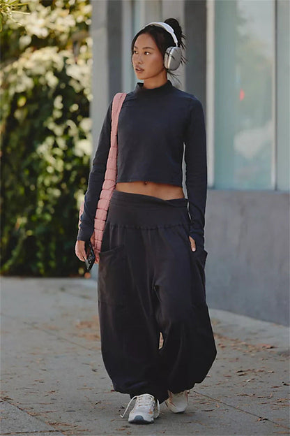 Damen Set Langärmliges Oberteil und weite Hose Eveloria