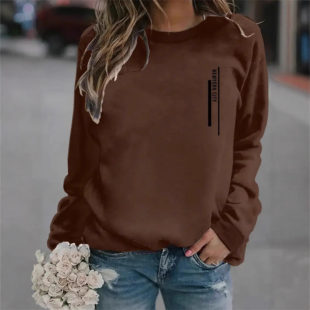 Damen Sweatshirt Städte-Aufdruck Eveloria Modern