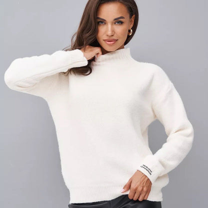 Damen Strickpullover Stehkragen Eveloria