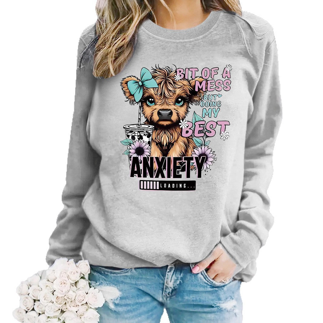Damen Sweatshirt Hundedesign Weiss