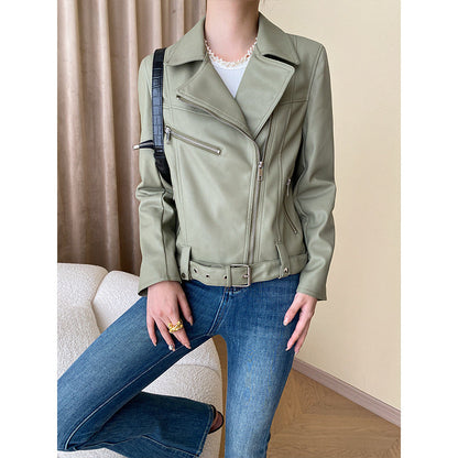 Damen Bikerjacke Kunstleder Tailliert Eveloria