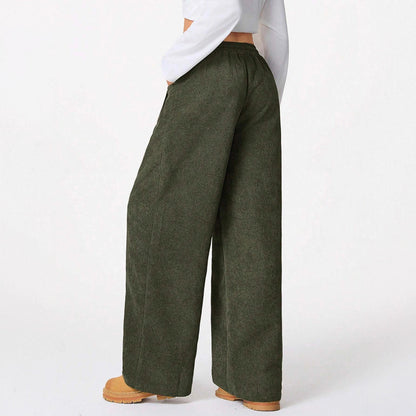 Damen Cordhose Weit Elastischer Bund