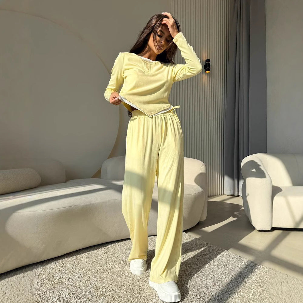 Damen Freizeitsuit Langarmoberteil und lockere Hose Eveloria - Eveloria