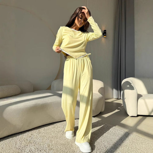 Damen Freizeitsuit Langarmoberteil und lockere Hose Eveloria - Eveloria