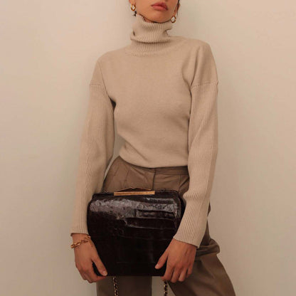Damen Strickpullover Wickeldetail