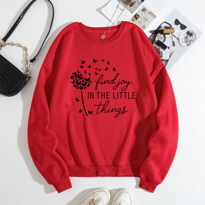 Damen Sweatshirt Floral Aufdruck Motivierender Spruch
