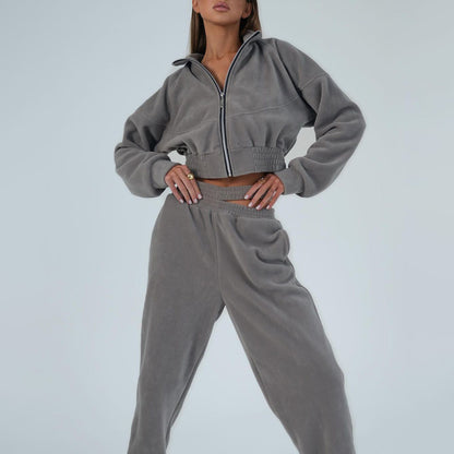 Damen Fleece Freizeitanzug Hochwertig Eveloria