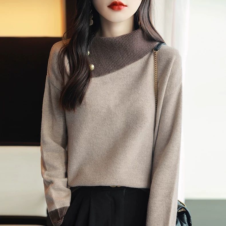 Damen Pullover Stehkragen Modern Eveloria - Eveloria