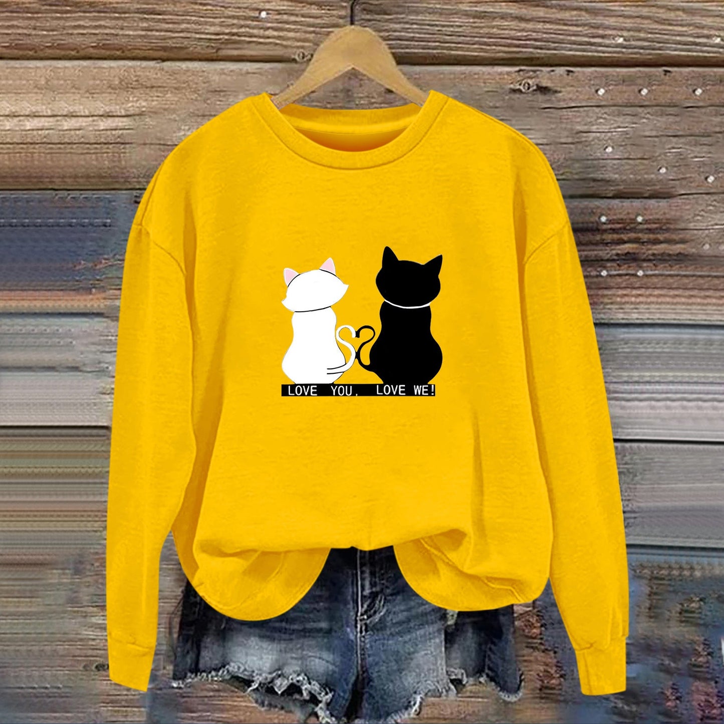 Damen Sweatshirt Katzenmotiv Humor