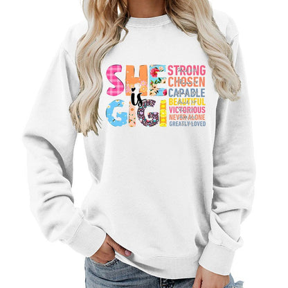 Damen Sweatshirt Inspirierendes Text-Design Eveloria