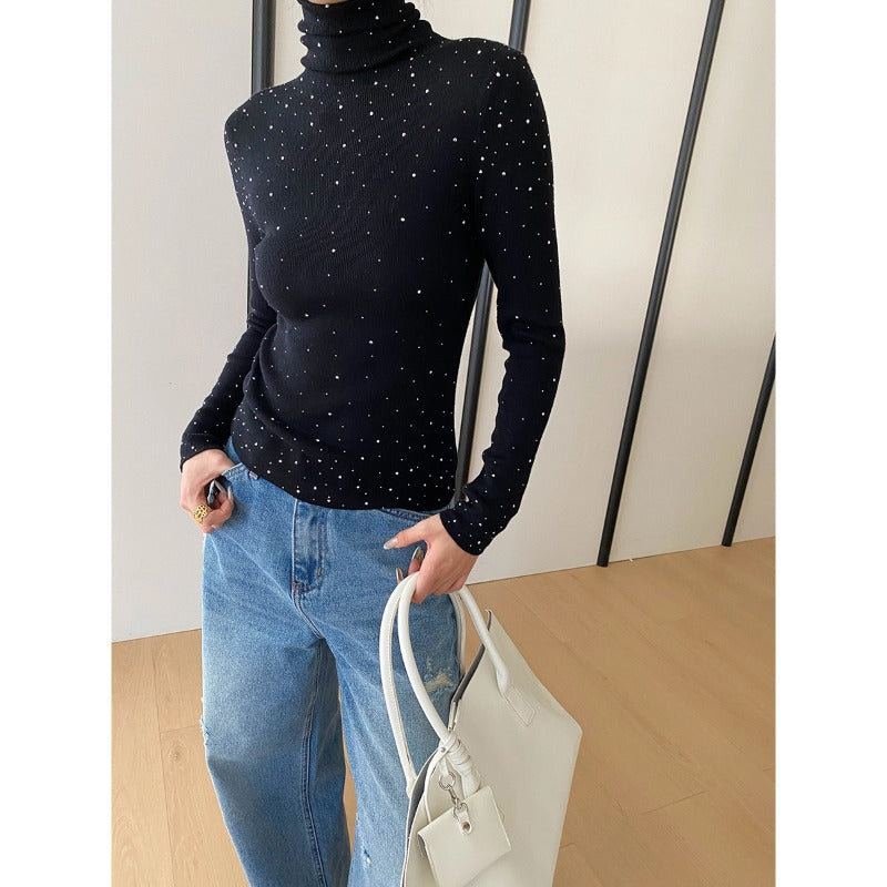 Damen Rollkragenpullover Feinestricks Eveloria