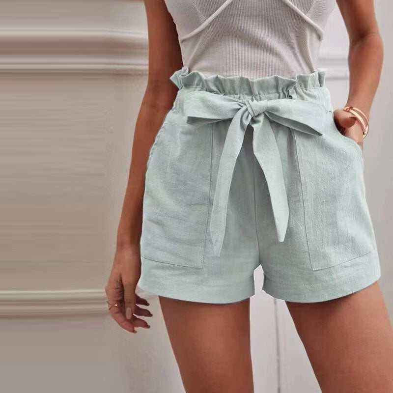 Eveloria Damen Shorts Einfarbig Baumwolle Kurz