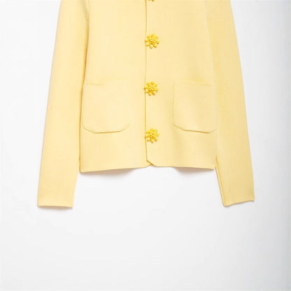 Damen Strickjacke mit Blütenknöpfen Eveloria