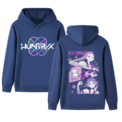 Damen Kapuzensweater Anime-Design Gemütlich Grau Eveloria