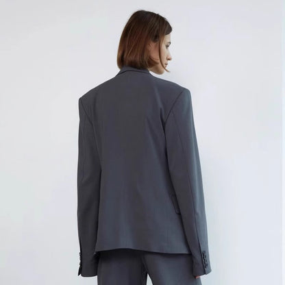 Damen Oversize Blazer Elegant Dezent Eveloria