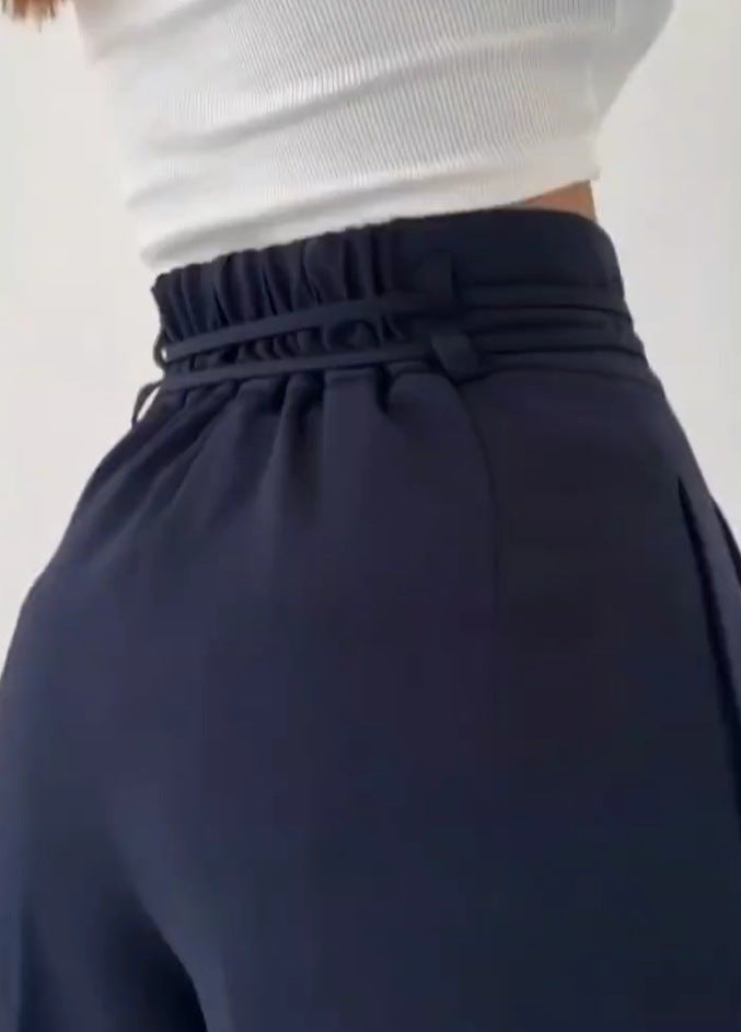 Damen Bundfalten-Hose Elastischer Taillenbund Bequem