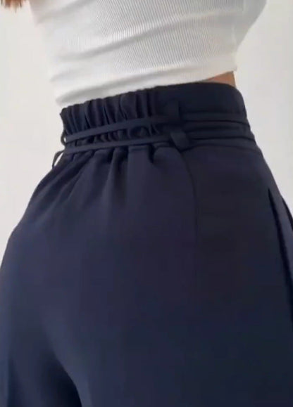 Damen Bundfalten-Hose Elastischer Taillenbund Bequem