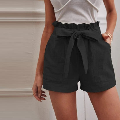 Eveloria Damen Shorts Einfarbig Baumwolle Kurz