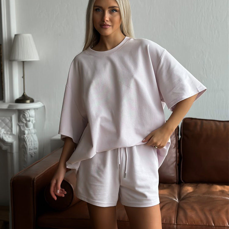 Damen Oversized Zweiteiler-Set T-Shirt und Shorts