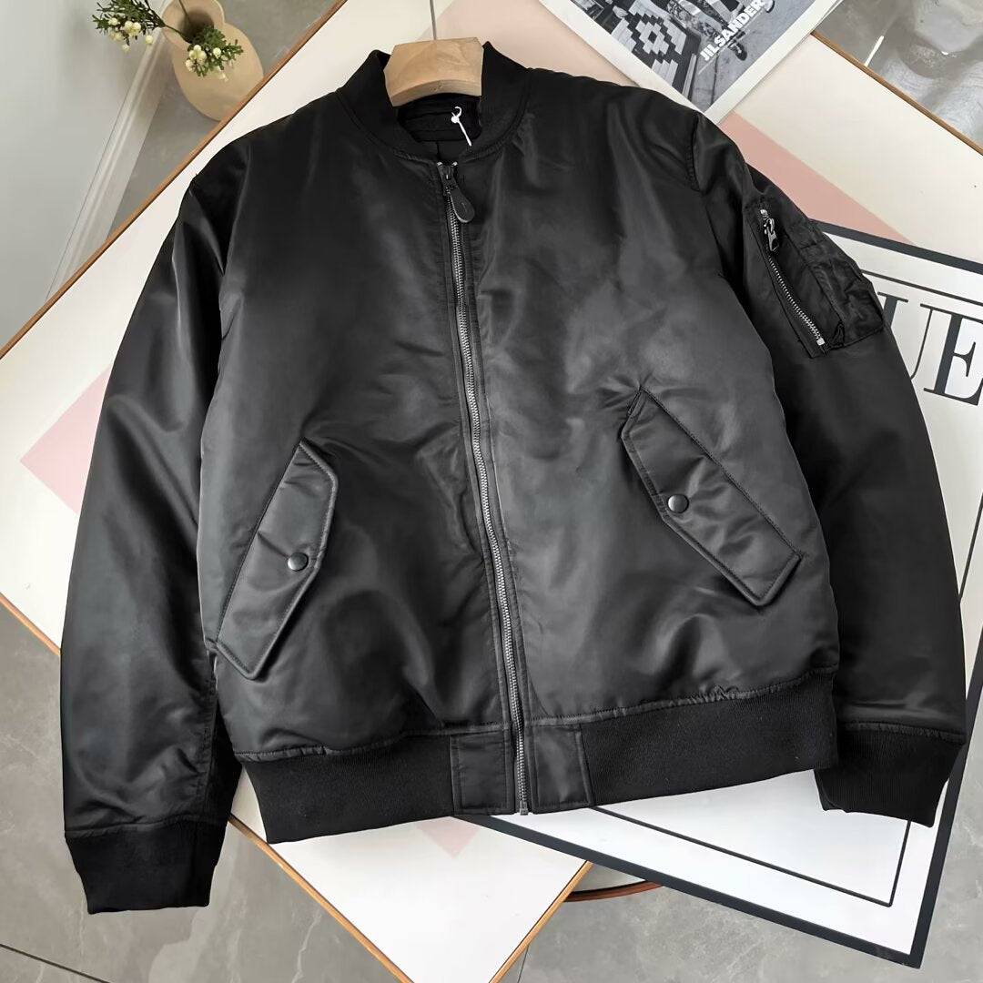 Damen Kunstleder Bomberjacke mit Taschen