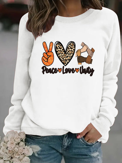 Damen Sweatshirt Peace Love Unity Motiv Eveloria