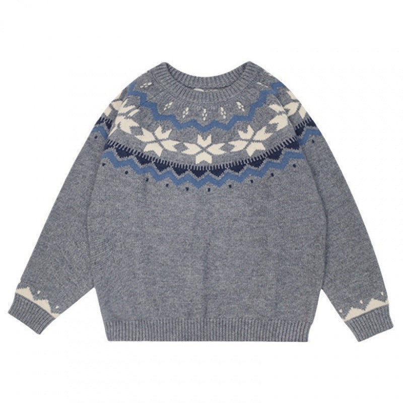 Damen Pullover Kuschelig Winterlich Muster Eveloria