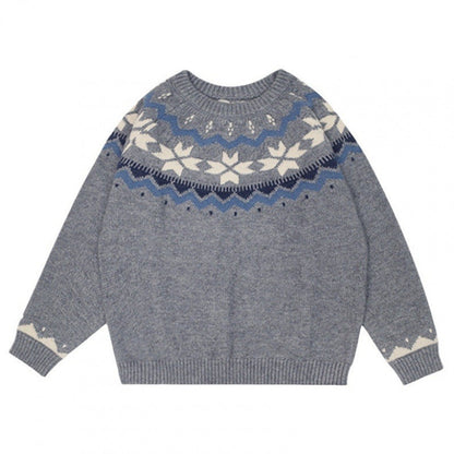 Damen Pullover Kuschelig Winterlich Muster Eveloria