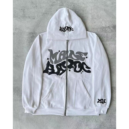 Damen Kapuzenjacke Lässiger Schnitt Graffiti Print Eveloria