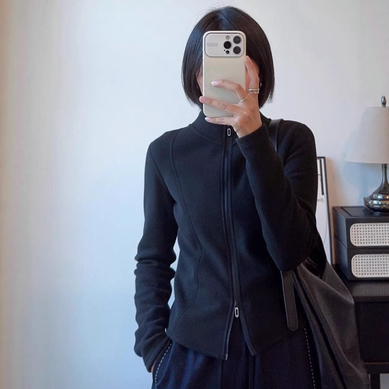 Damen Fleecejacke Stehkragen Sportlich Eveloria