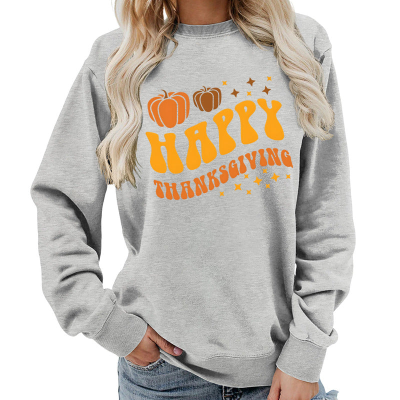 Damen Sweater Pumpkin-Motiv Gemütlich Grün