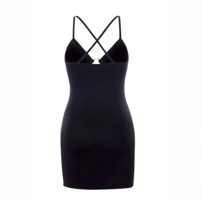 Damen Minikleid Herzförmige Ausschnitte Feine Träger