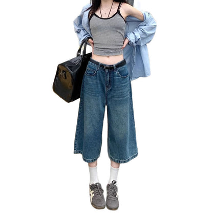 Damen Weite Jeans Culottes Eveloria