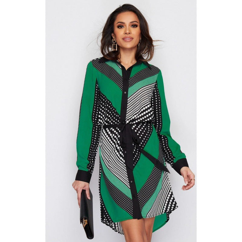 Damen Hemdblusenkleid Grafisches Design Eveloria