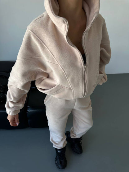 Damen Fleece-Jogginganzug Eveloria Hochwertig