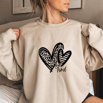 Damen Sweatshirt Herzmotiv Lässiger Schnitt Grau - Eveloria