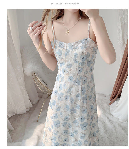 Damen Sommerkleid Langarm Floralmuster Eveloria