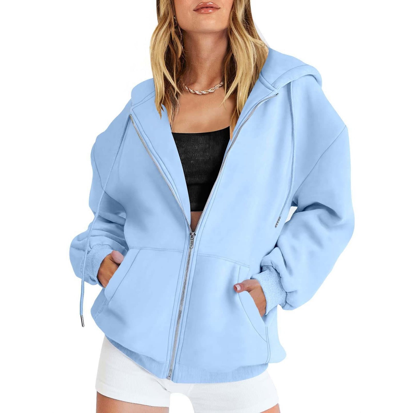 Damen Oversized Kapuzenjacke mit Taschen Eveloria